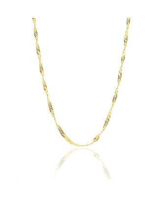 Twisted Curb Singapore Sterling Silver Chain Adjustable size