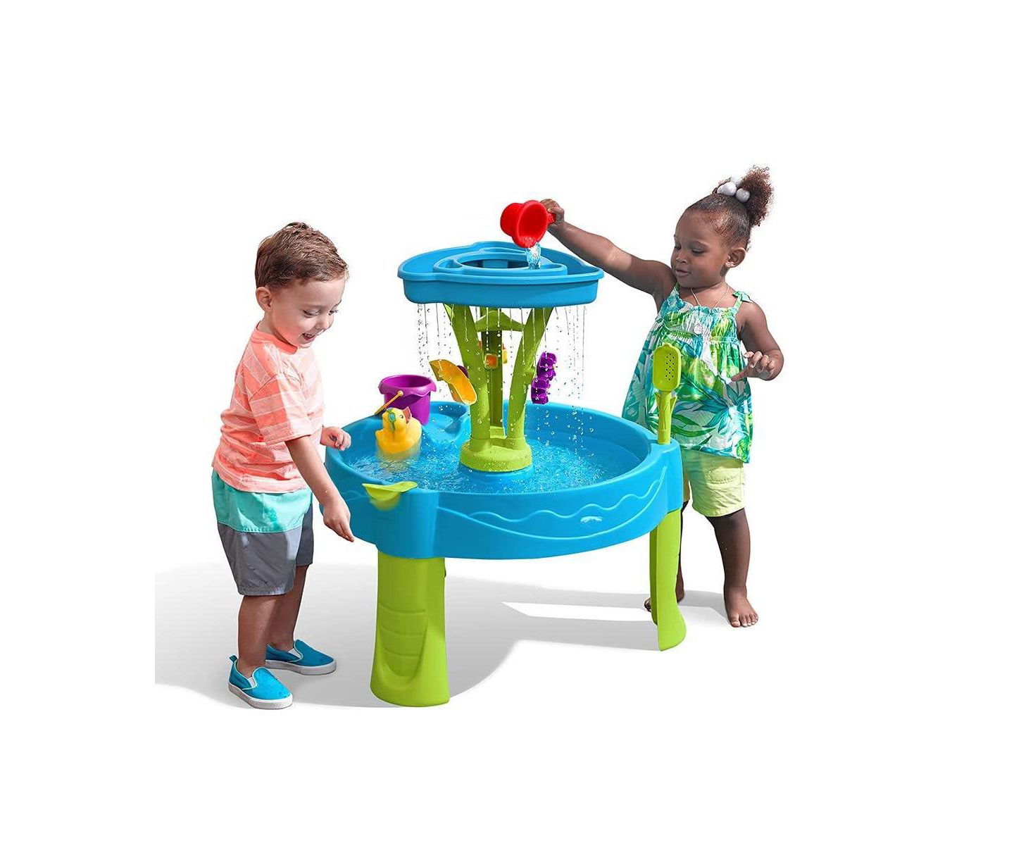 Детские игрушки GNUADZ Summer Showers 22.5" H Rain Shower Water Table with 8-Piece Stem Toy Set, 4 Gallons, Ages 5+, цвет: Open Miscellaneous — фото 1
