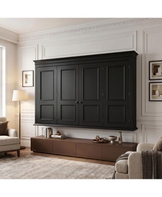 TV Cover Retro Dust Protector and Media Console | Foldable and Wall-Ventilated TV Cabinet