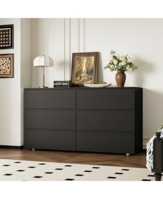 6-Drawers Wood Chest of Drawer Cabinet Organizer