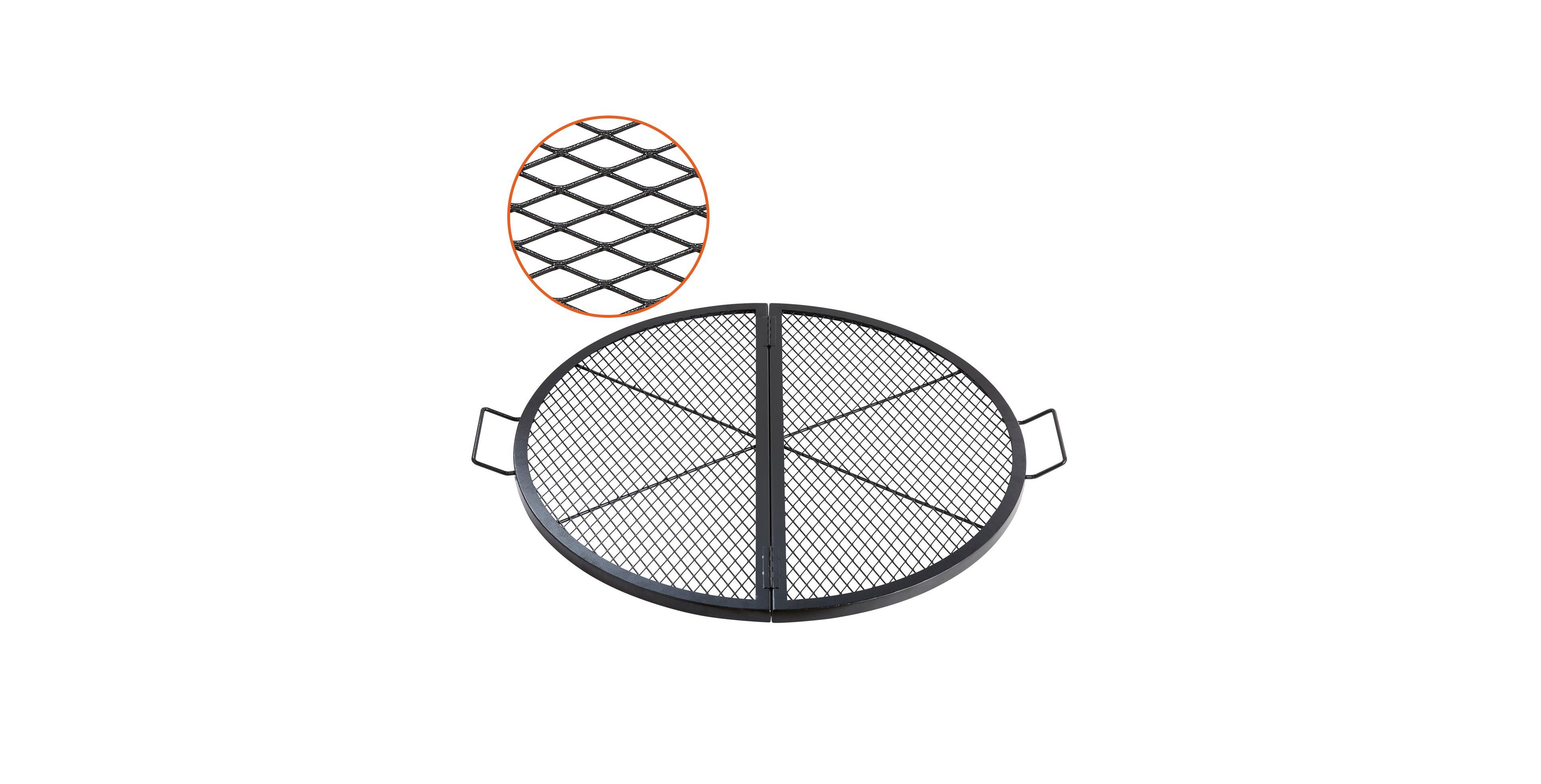 Cozito X-Marks Fire Pit Grill Grate, Foldable 36 inches Round Q235 Steel Cooking Grid with Handle