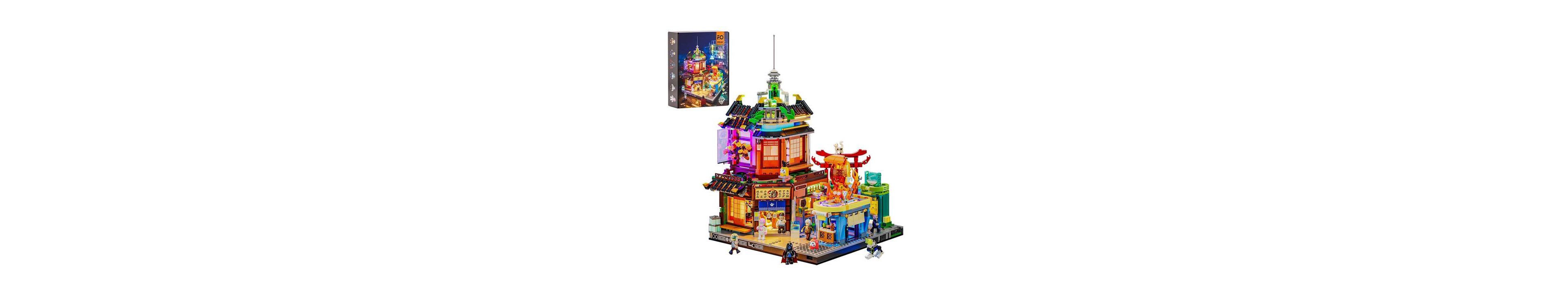 Lumibricks Cyberpunk Japanese Izakaya Neon City Future Pub Led Light Model Set