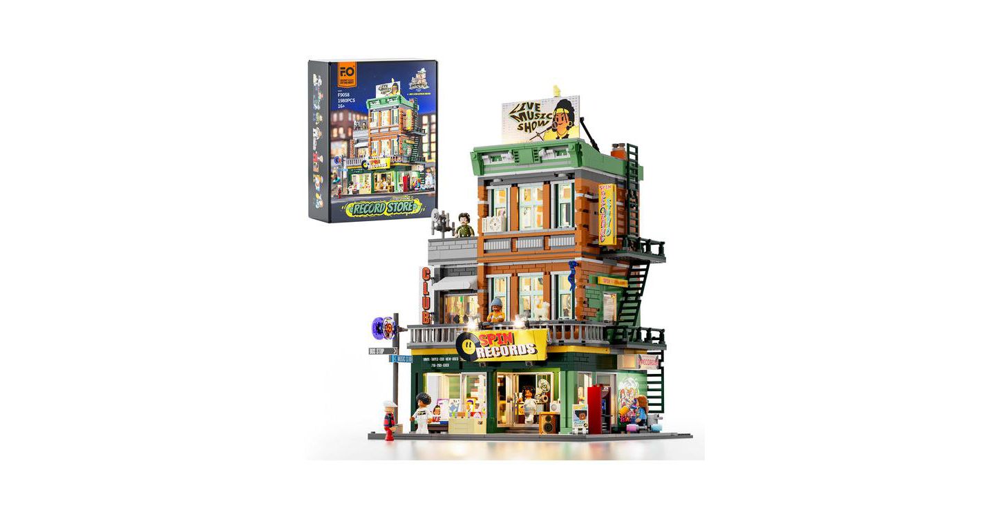 Детский конструктор Lumibricks Record Store Street Fusion 1980-Piece LED Lighting Building Set, Ages 11 & Up — фото 1