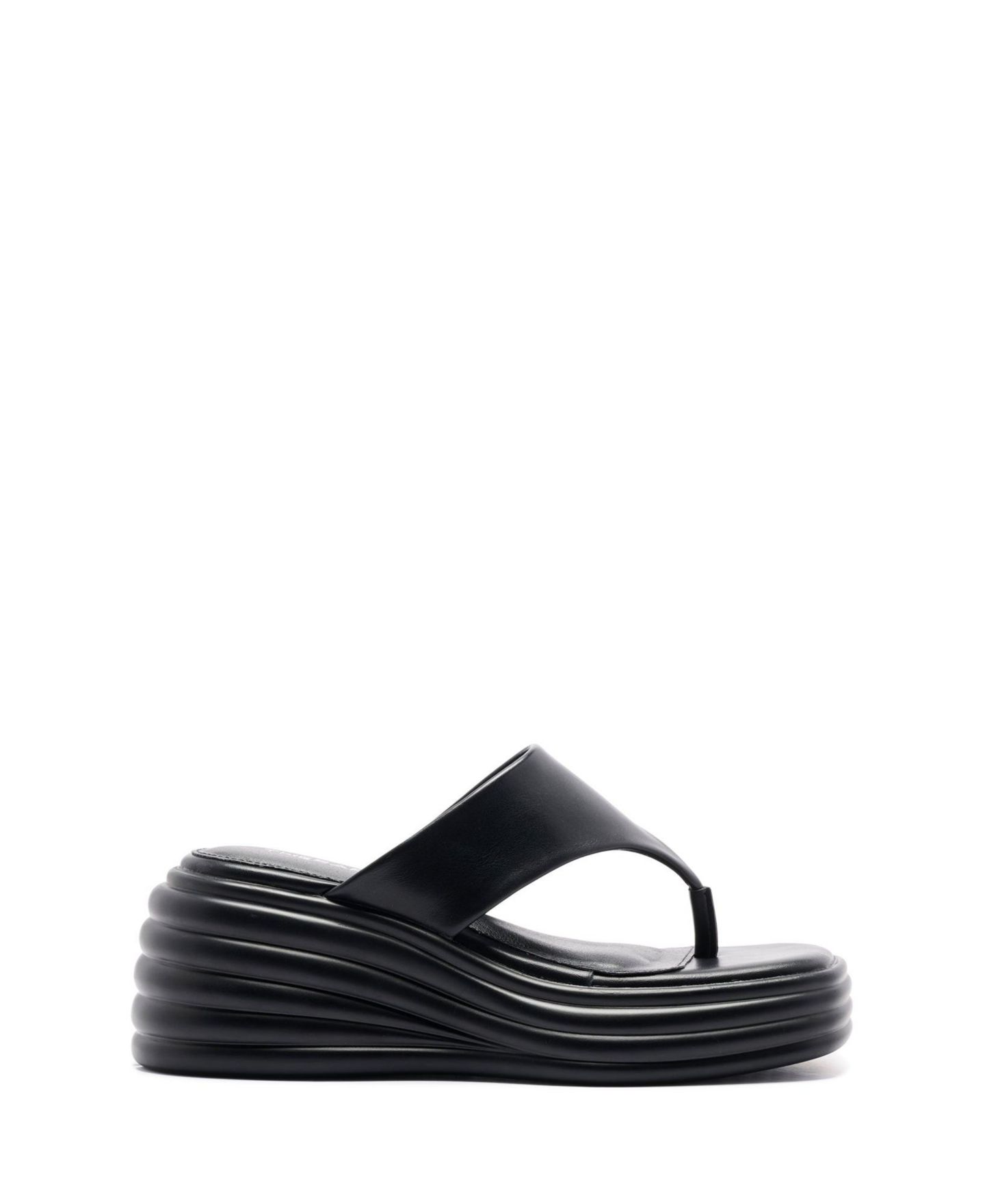Женские сандалии Therapy Australia Frame Square Toe Wedge Sandal, цвет: Чёрный гладкий — фото 2