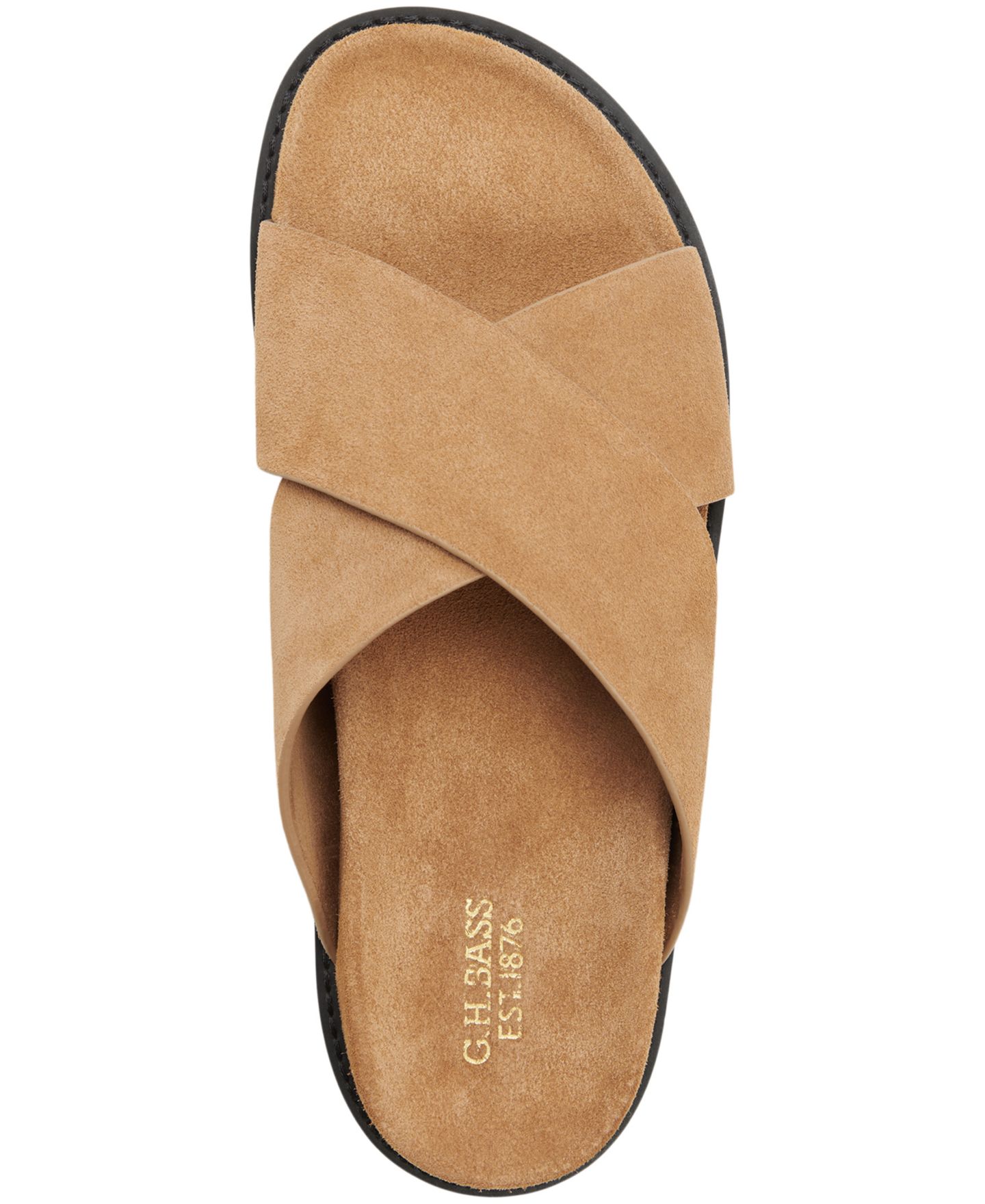 Мужские сандалии G.H.BASS Charleswood Cross Strap Suede Slide, цвет: Светлый коричневый — фото 4