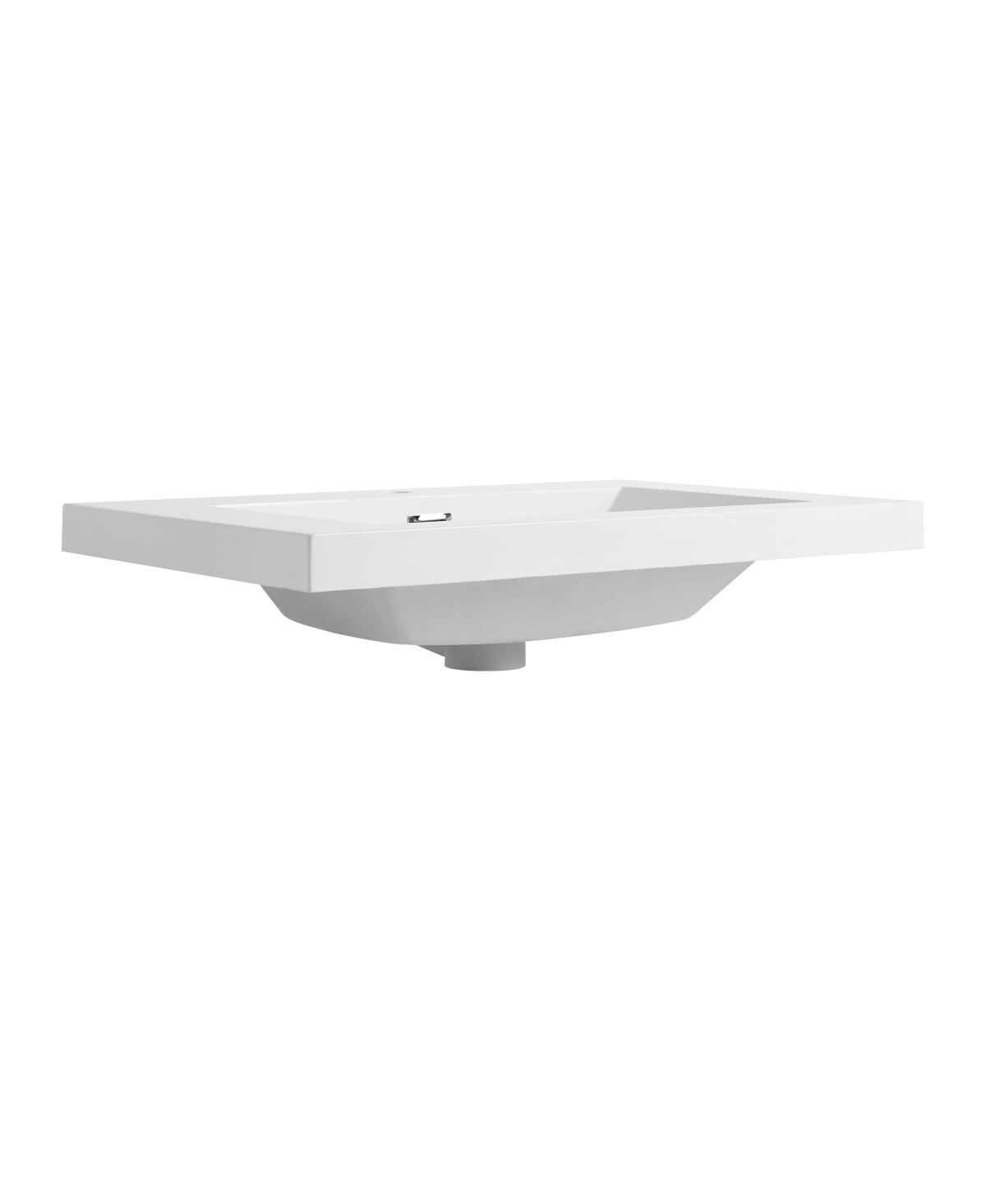 Sillysis Modern Resin Bathroom Sink Top, Rectangular Above Counter Basin, Durable Easy Clean Vanity Sink
