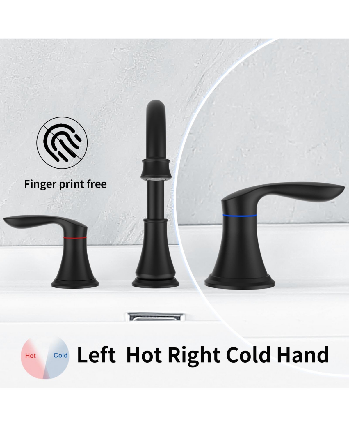 Phying 2-Handle 8 inch Widespread Bathroom Sink Faucet Brushed Gold Lavatory Faucet 3 Hole 360degree(s) Swivel Spout Vanity Sink Basin Faucets