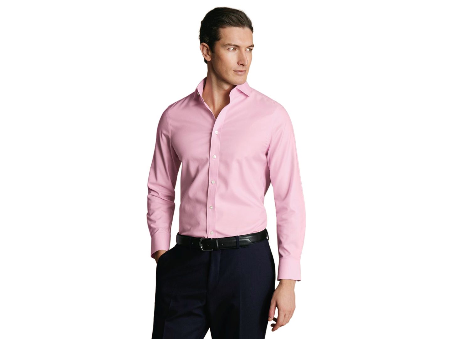 Мужская рубашка Charles Tyrwhitt Spread Collar Dress Shirt, цвет: Светлый пастельный розовый — фото 1