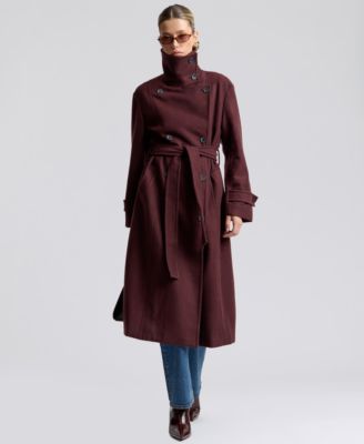 Women's Funnel Neck Belted Coat