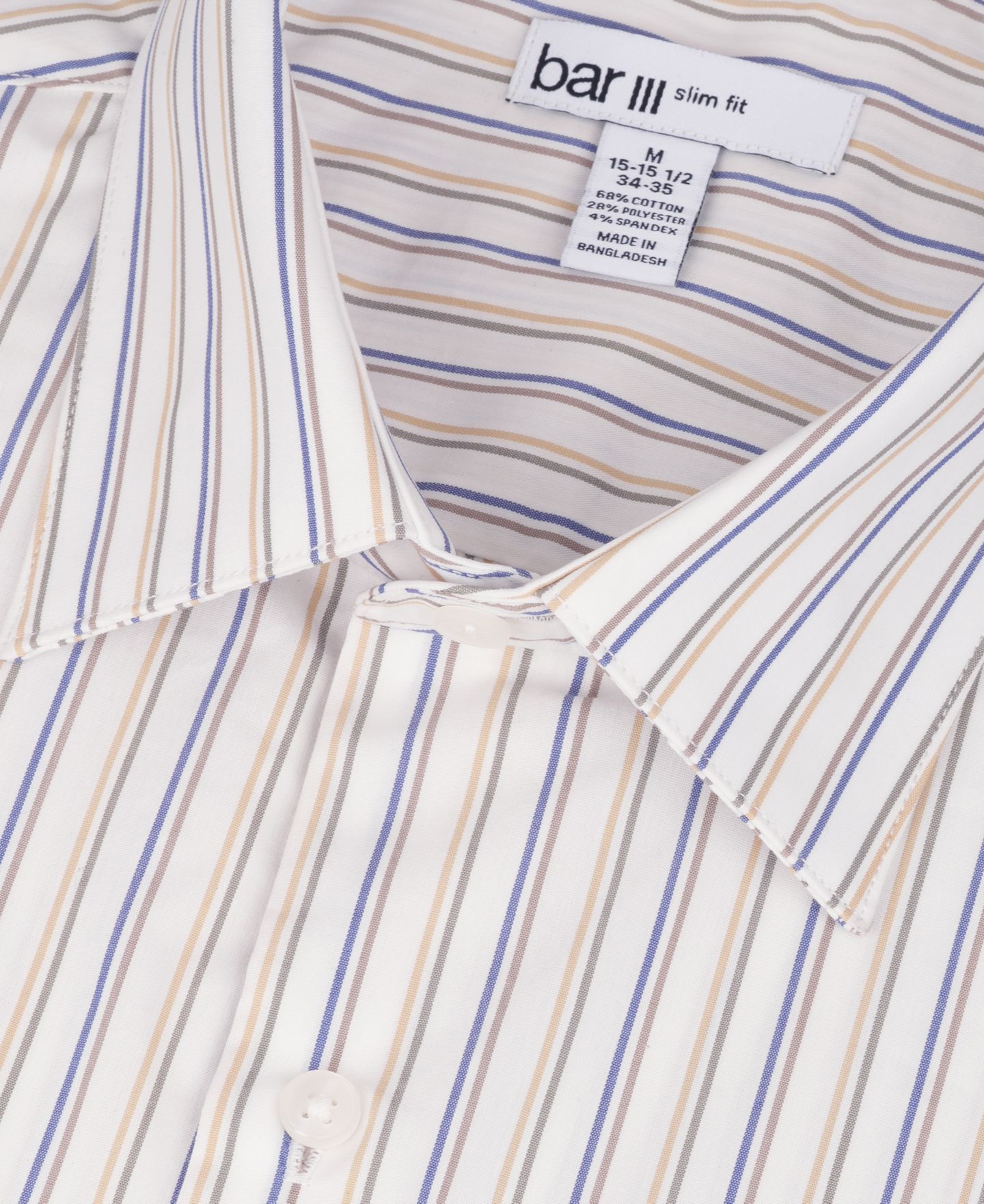 Мужская рубашка Bar III Harvest Stripe Slim-Fit Stretch Spread Collar Dress Shirt, цвет: Рыжевато-коричневый — фото 6