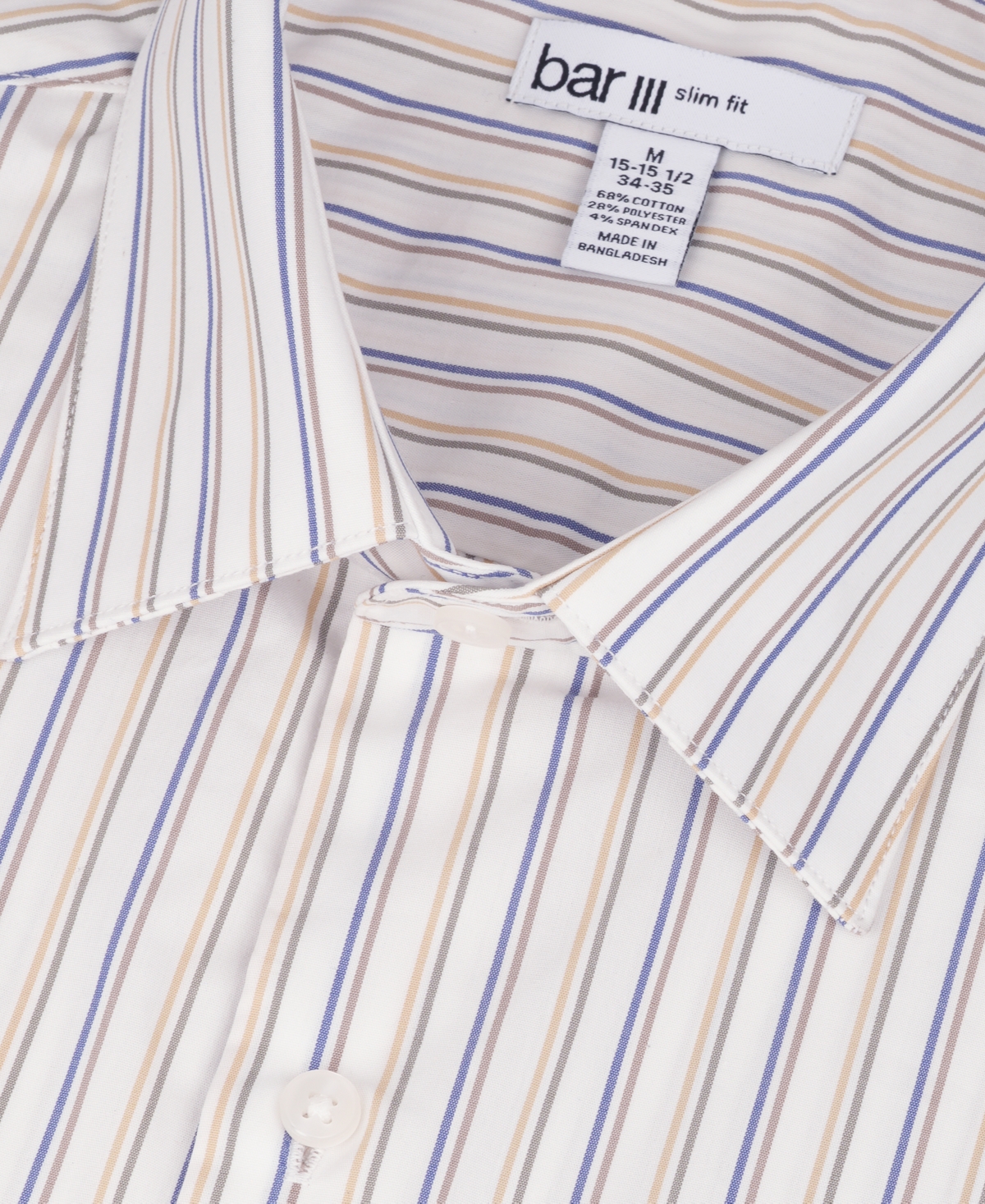 Bar Iii Men's Harvest Stripe Slim-Fit Stretch Spread Collar Dress Shirt, Macy's Exclusive