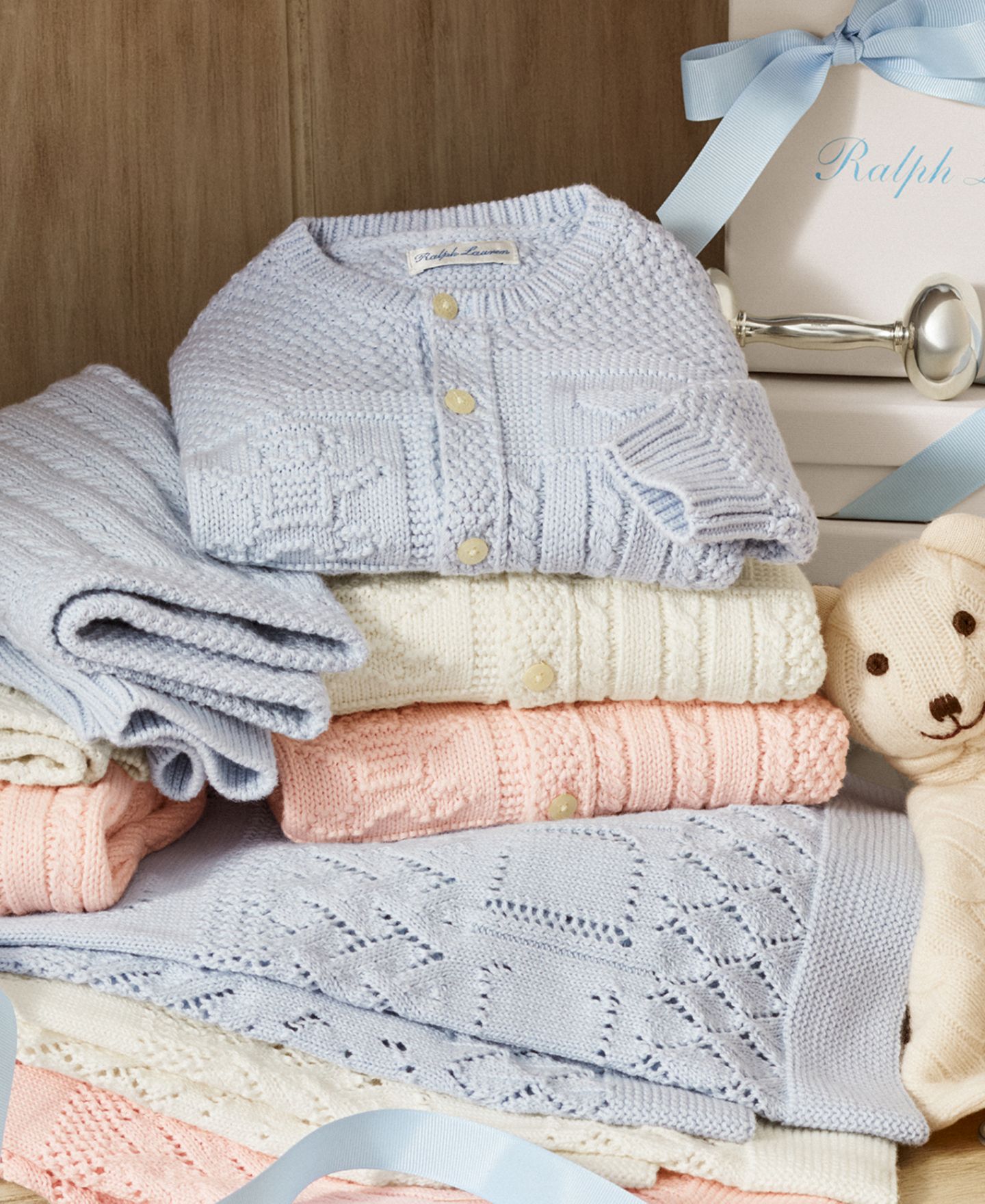Кардиган Polo Ralph Lauren Contrast-Knit Long-Sleeve Cardigan для малышей, цвет: Синий — фото 3