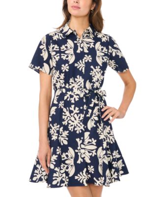 Petite Flutter-Sleeve Fit & Flare Dress