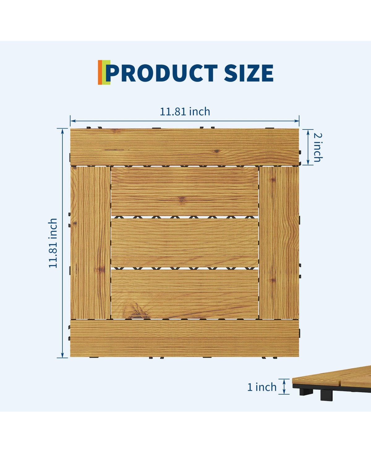 gaomon Water Resistant Wood Patio Flooring Deck Tiles for Indoor and Outdoor Use