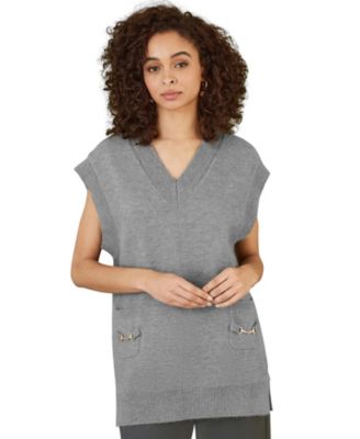 Women's Knitted V-Neck Vest Tunic