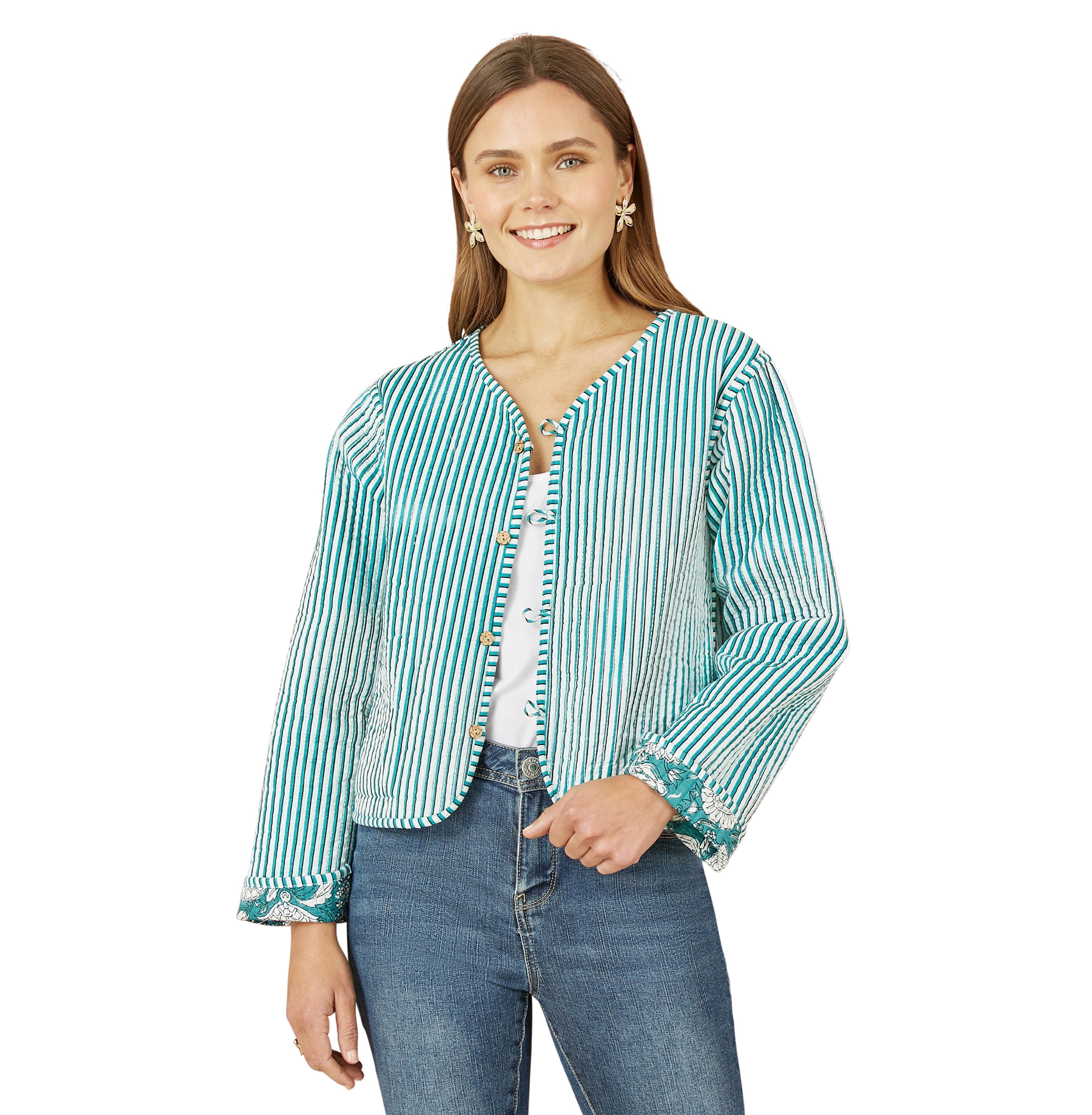 Yumi Women's Floral Patchwork Reversible Jacket