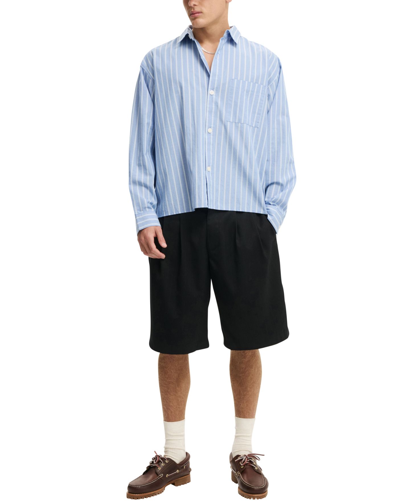 Мужские шорты COTTON ON 9" Super Baggy Pleated, цвет: Чёрный — фото 2