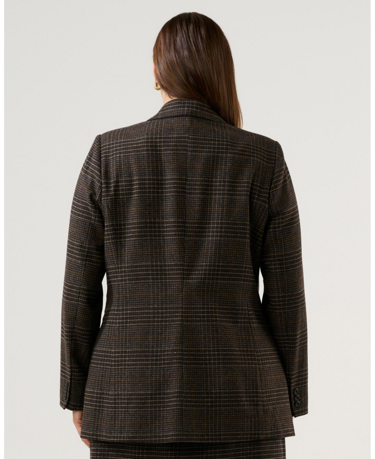 Women's Noel Check One-Button Blazer Jacket