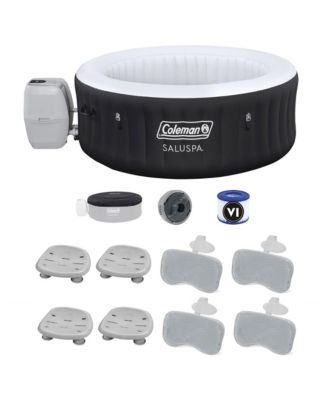 Coleman Miami Inflatable Hot Tub with 4 SaluSpa Seat and 4 Headrest Pillow