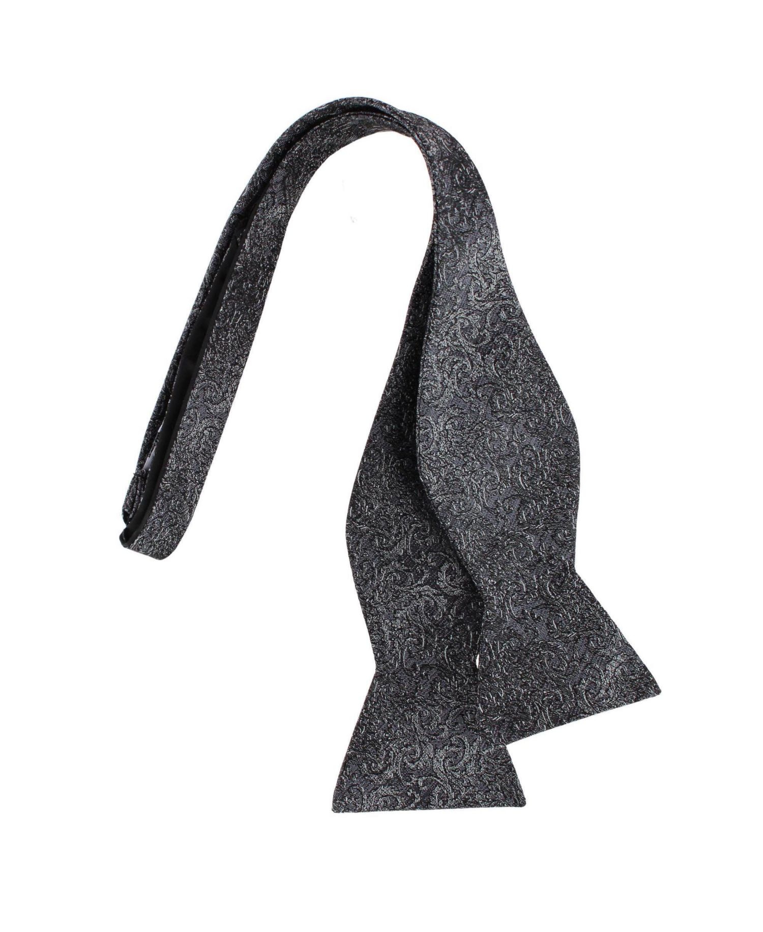 Men's Esteban Scrolling Vines Tone on Ton Patterned Silk Self Tie Bow Tie