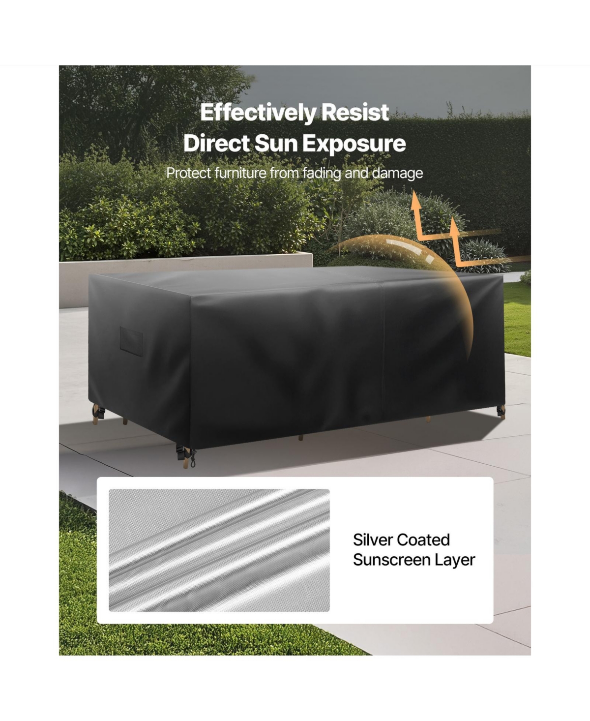 Cozito Patio Furniture Cover Oxford Rectangular Table Cover