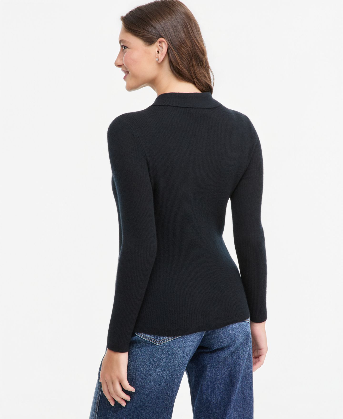 Женский свитер Charter Club Ribbed Featherweight 100% Cashmere, цвет: Чёрный — фото 2