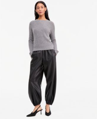 Women's 100% Cashmere Shaker Stitch Crewneck Sweater