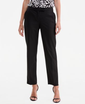 Women's Washable Bi-Stretch Mid-Rise Fly-Front Straight Leg Pants, Regular & Petite