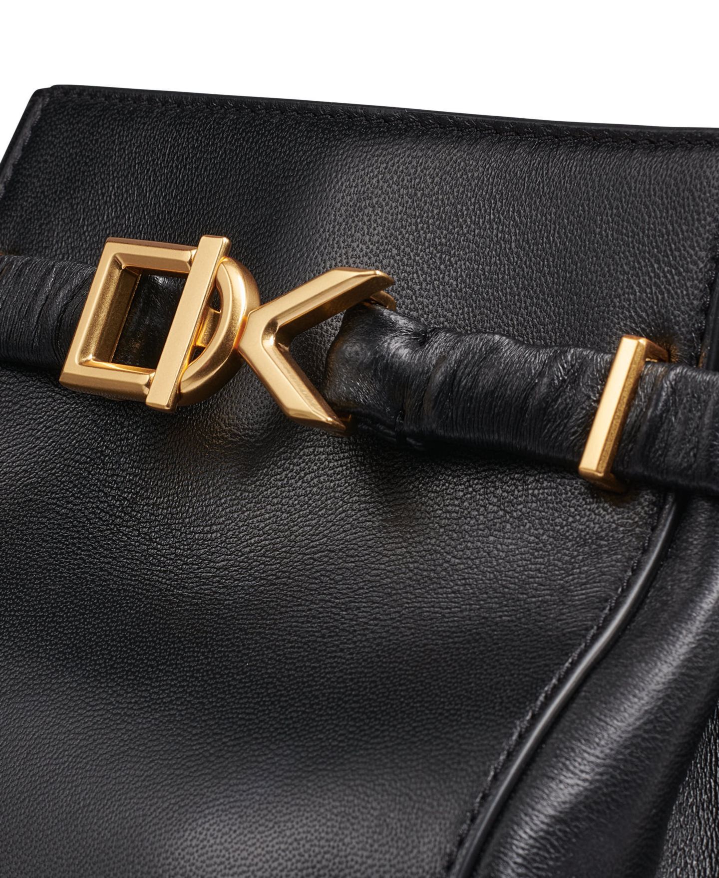 Женская сумка Donna Karan New York Gingham Small Crossbody Handbag, цвет: Чёрный / Золотой — фото 5