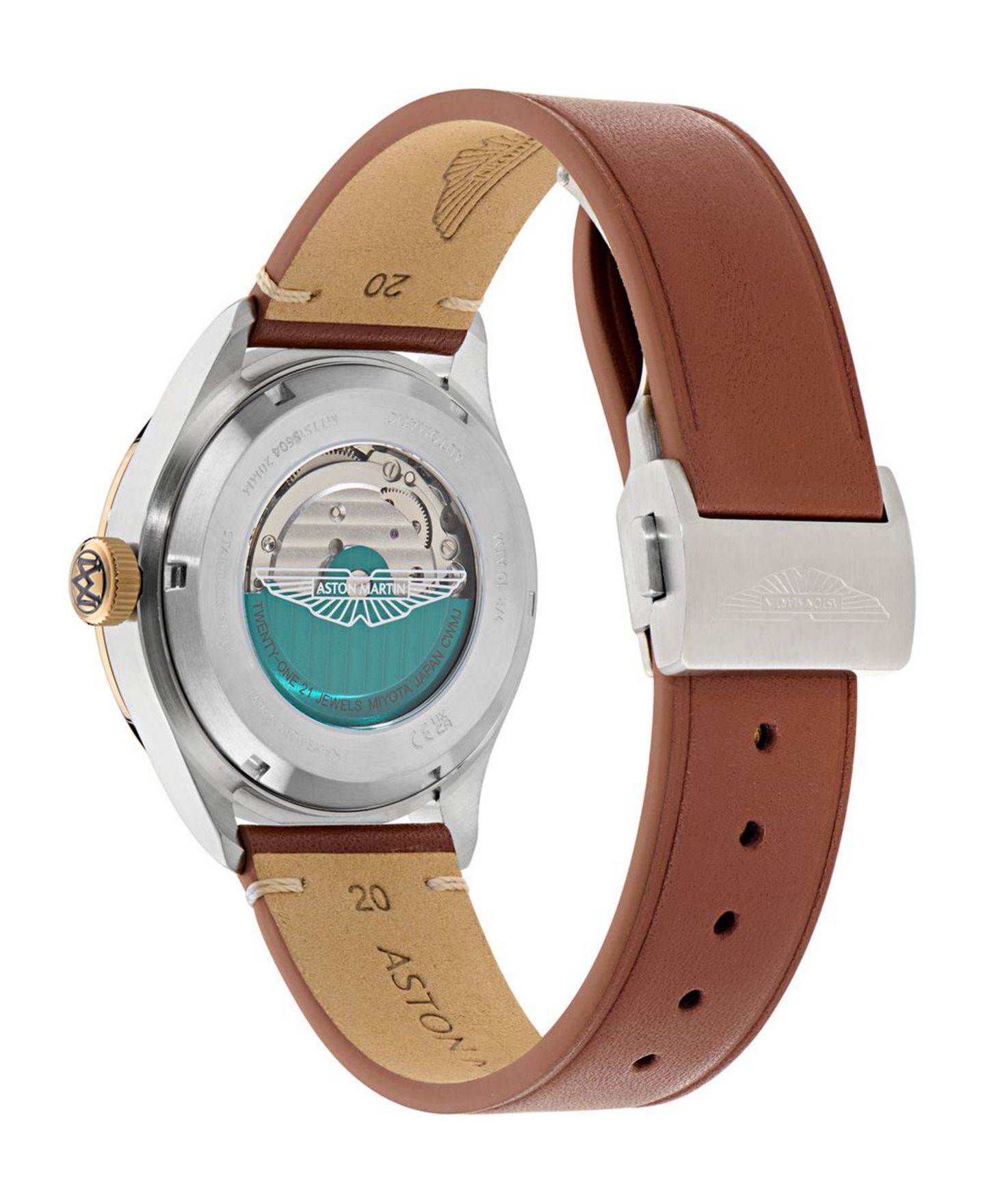 Мужские часы Aston Martin F1 Automatic Black Leather Strap Watch 39mm — фото 2