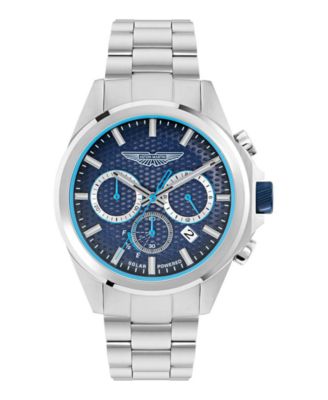 Men's Quartz Green Guilloche Stainless Steel Bracelet Watch 44mm