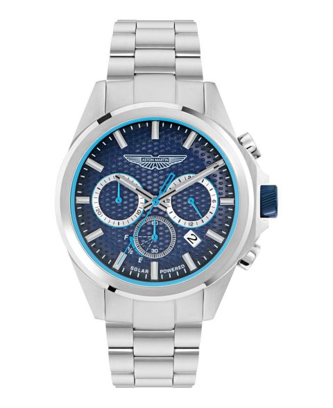 Мужские часы Aston Martin F1 Quartz Green Guilloche Stainless Steel Bracelet Watch 44mm