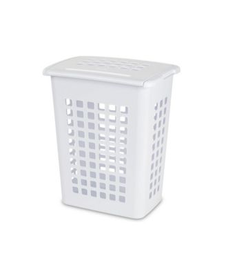 Rectangular LiftTop Plastic Clothes Laundry Hamper Bin with Lid