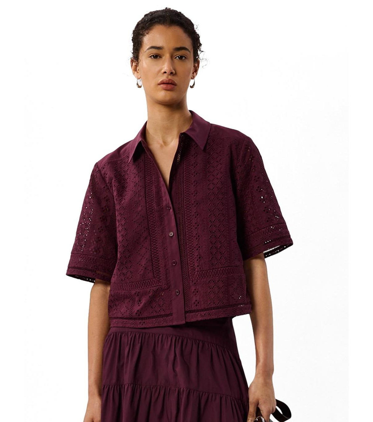 Whistles Women's Broderie Cotton Shirt