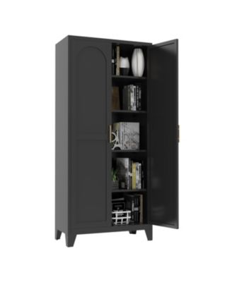 Shapely Doors Cabinet Metal Storage Cabinet with Doors and Adjustable Shelves