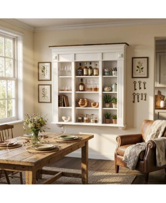 Wall Mounted Wine Glass Holder - 12-Tier Cup Display Rack for Kitchen, Bar, or Living Room | Rustic Organizer Shelf
