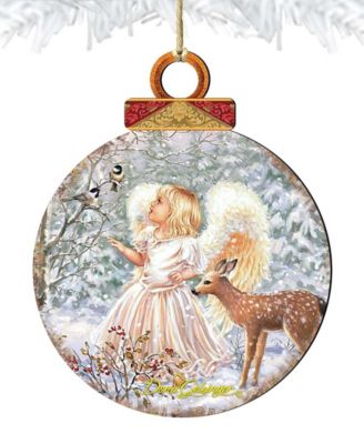 Woodland Angel Deer Christmas Ornament