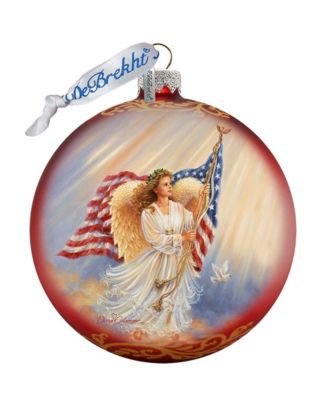 American Angel Glass Ornament by Dona Gelsinger
