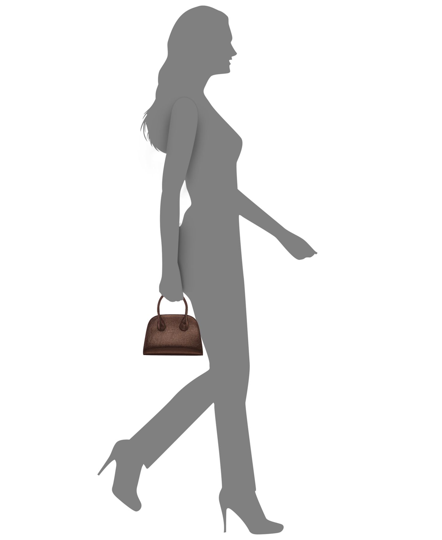 Женская сумка Nina Ainsley Metallic Small Bowling Shoulder Handbag, цвет: Бронзовый — фото 7