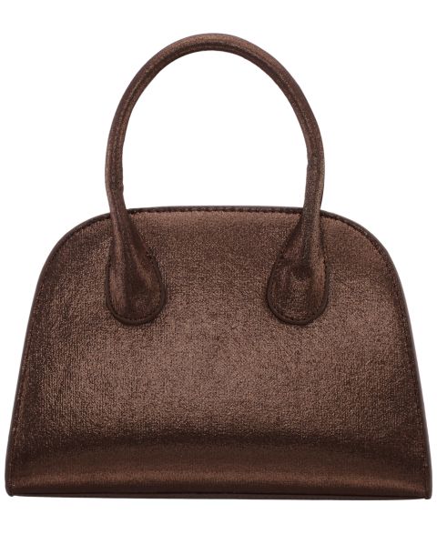 Женская сумка Nina Ainsley Metallic Small Bowling Shoulder Handbag, цвет: Бронзовый