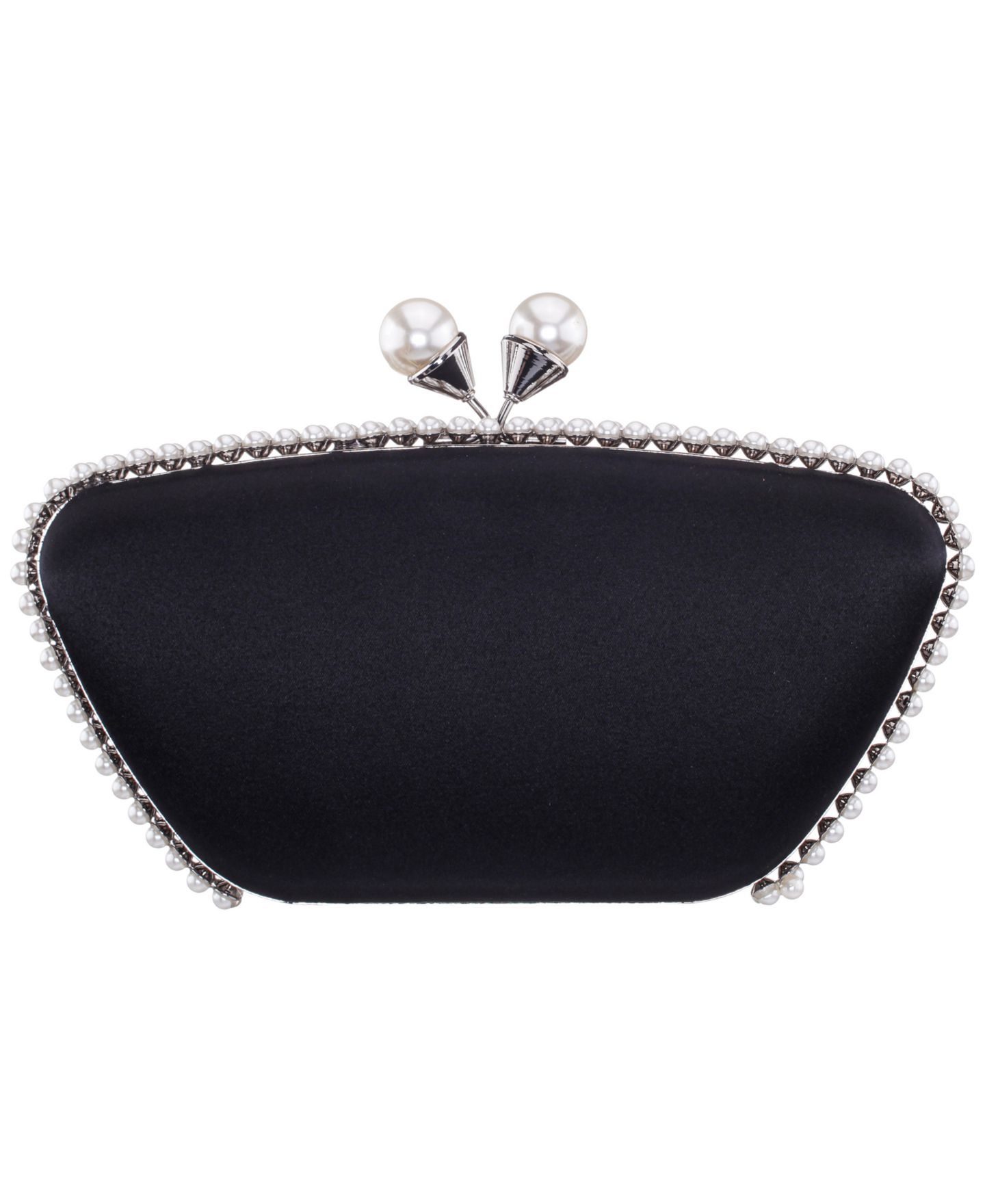 Женский клатч Nina Imitation Pearl Goddess Minaudiere Small Clutch Handbag, цвет: Чёрный — фото 2