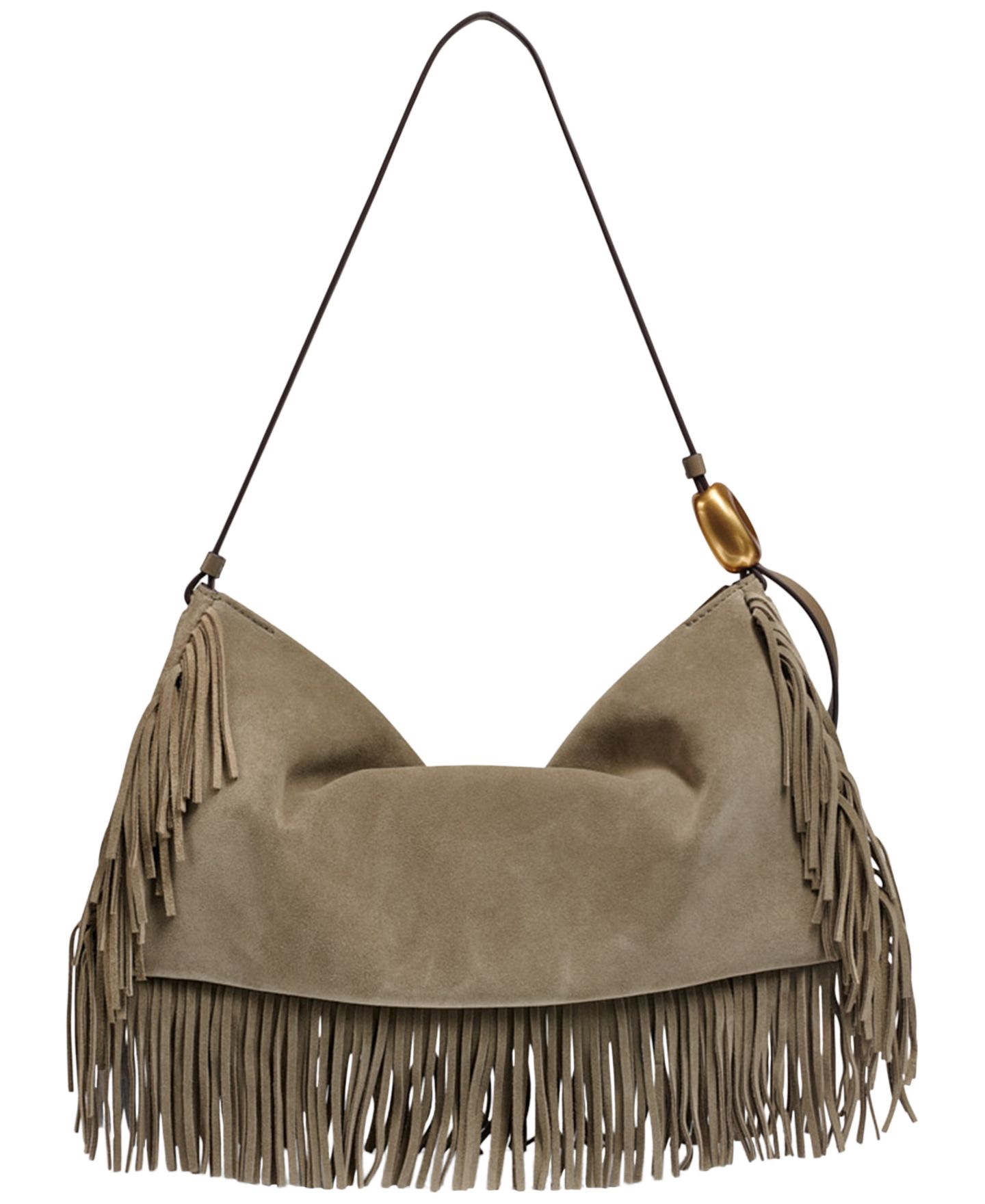 Женская сумка Donna Karan New York Large Fringe Shoulder Handbag, цвет: Трюфельный — фото 2