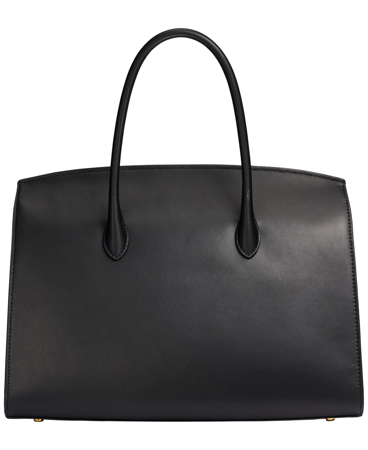 Женская сумка Donna Karan New York Loden Leather Satchel Handbag, цвет: Чёрный / Золотой — фото 3