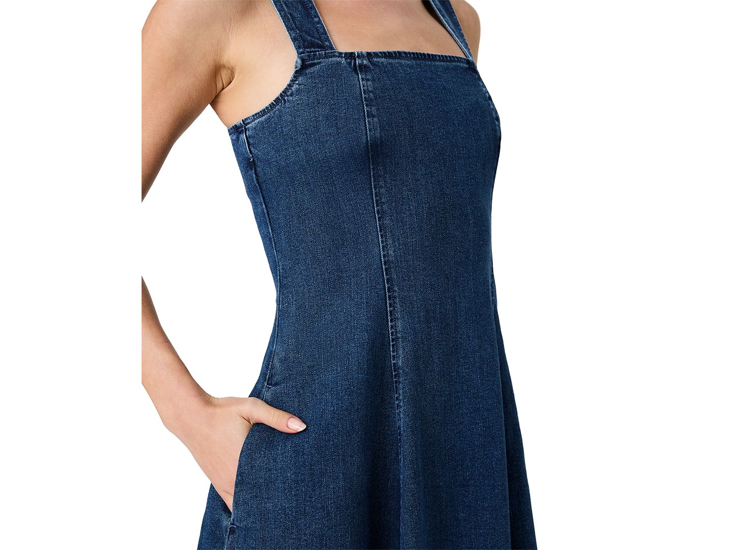 Женское платье French Connection Delancey Denim Flare Midi, цвет: Винтажный варёный — фото 3