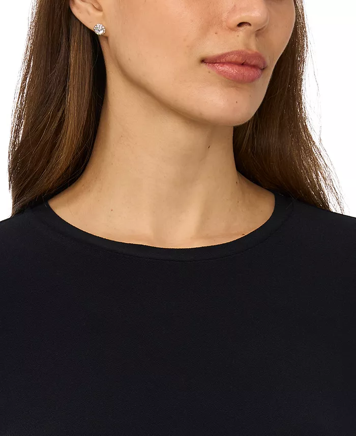 Women's Short-Sleeve Pleated Hem Top - thumbnail 2