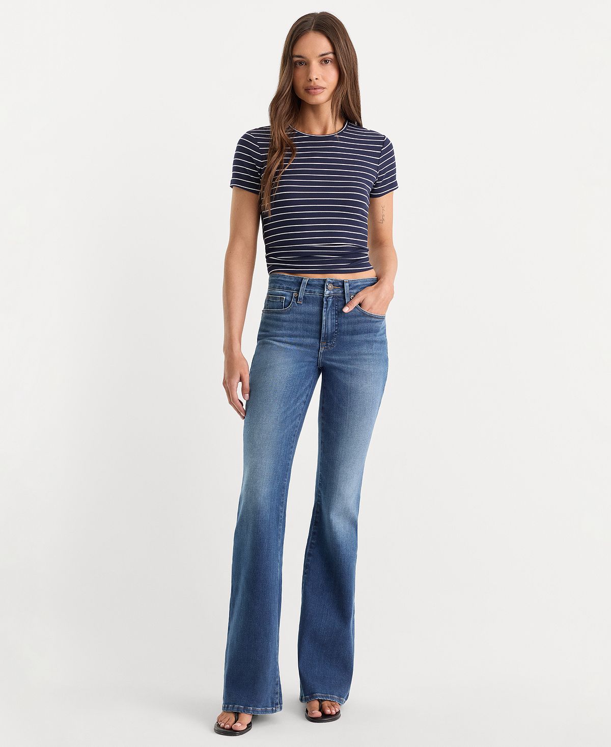 Good American Women's Soft Tech Good Legs Flare Jeans view 2 — MAYCSS fashion products