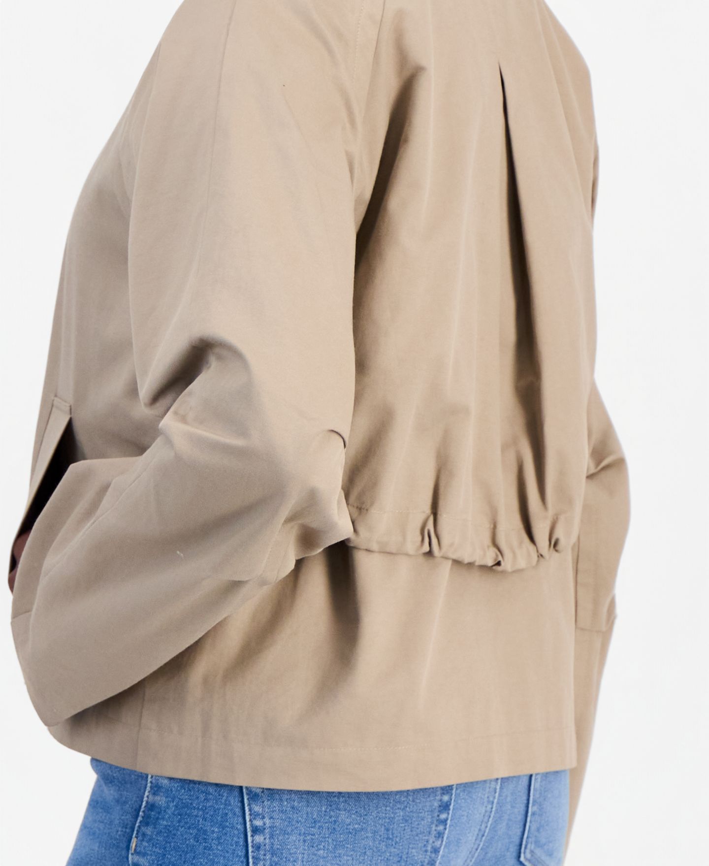 Женская куртка I.N.C. International Concepts Petite Cropped Trench Cotton-Blend, цвет: Серо-коричневый — фото 3