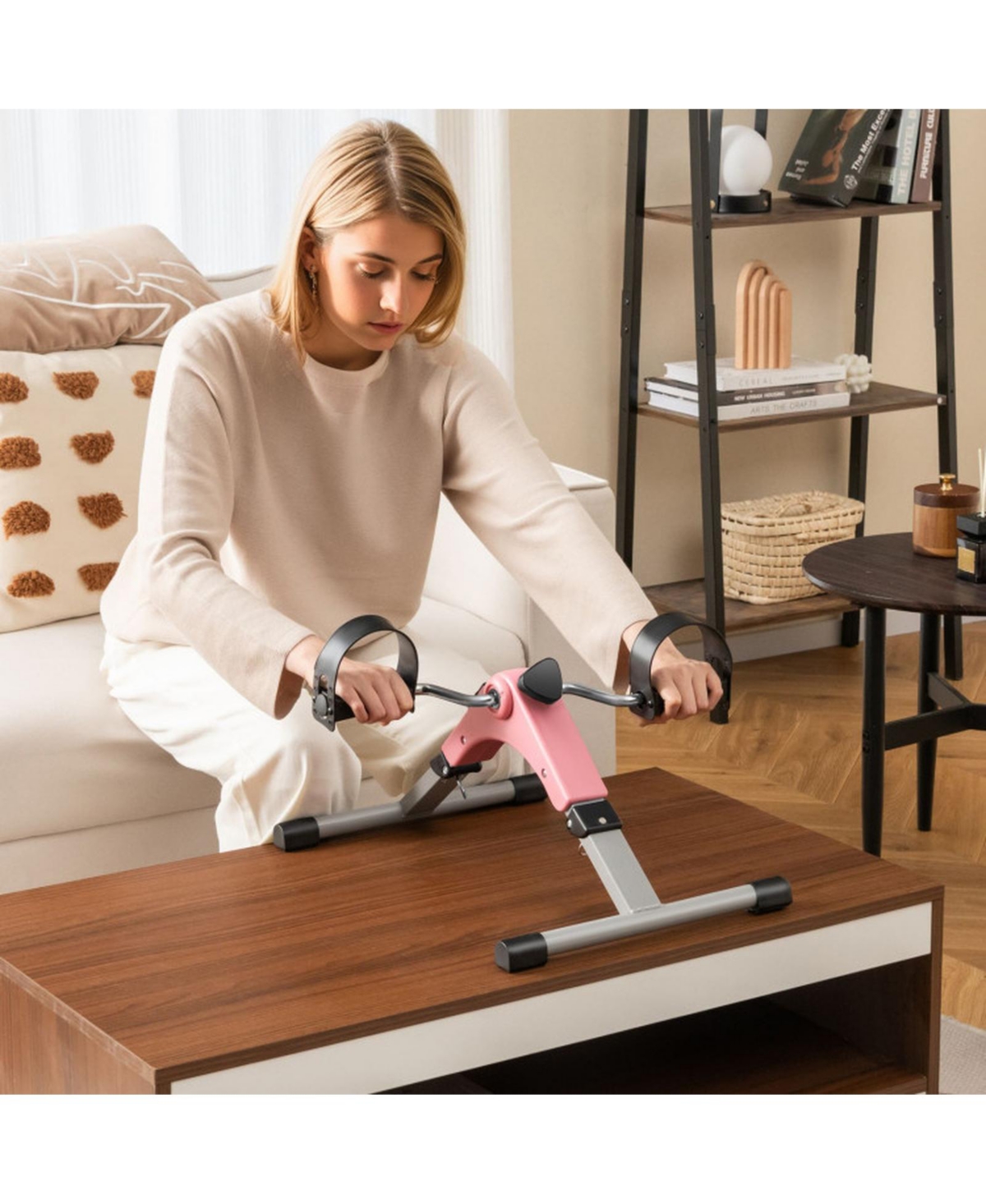 Sevorley Under-Desk Exercise Bike Pedal Exerciser with Lcd Display, Arms and