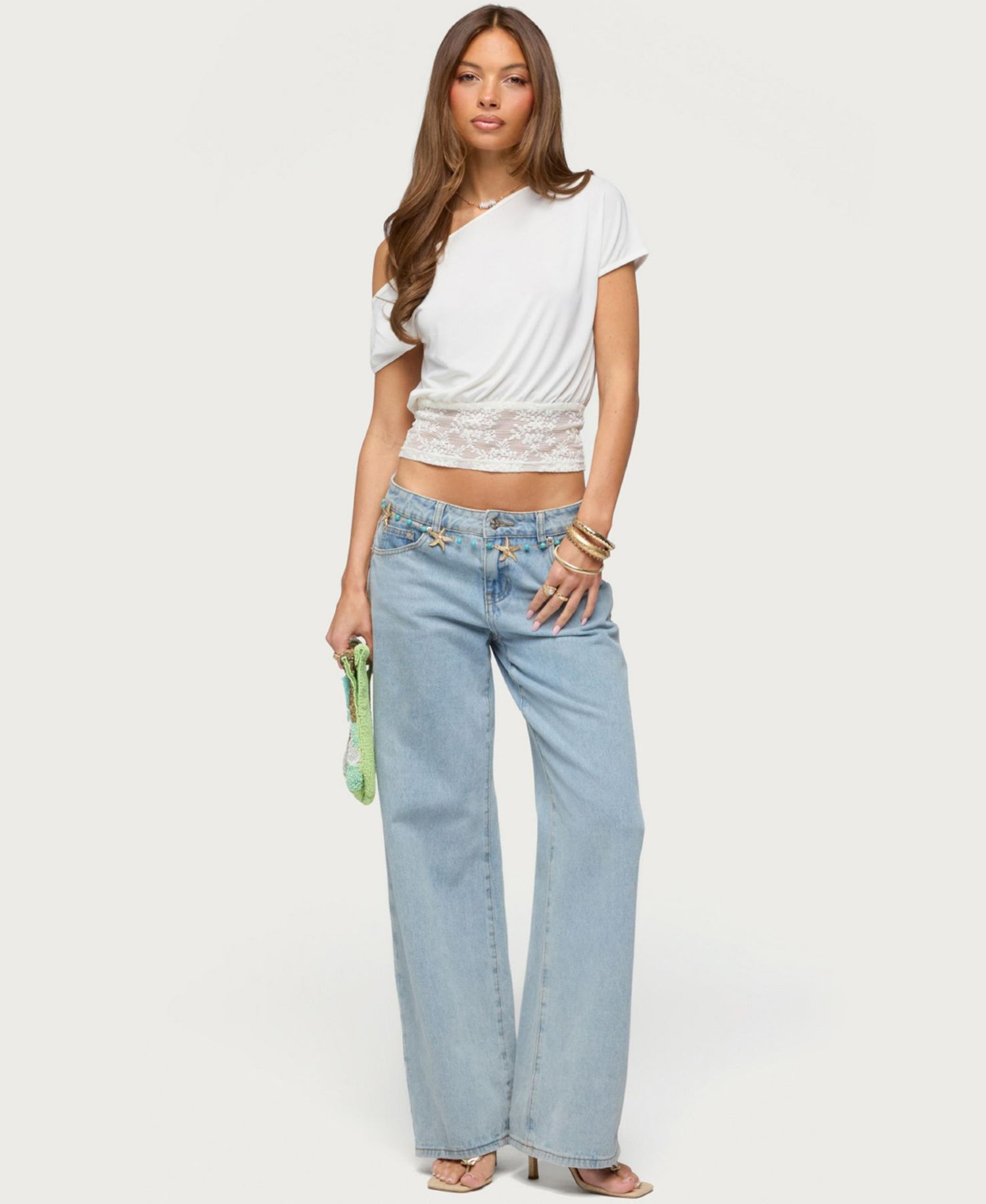 Women's Michy Off Shoulder Lacey Top