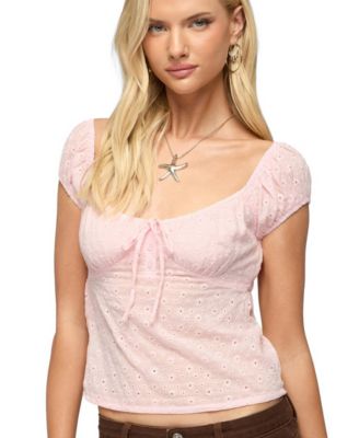 Women's Delyla Eyelet Henley Top